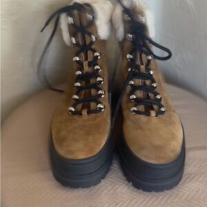 Marc Fisher Women's Tan Lace-Up Boots